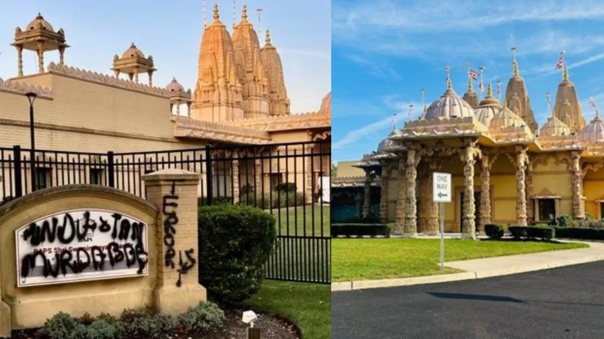 Hindu temple vandalised in US