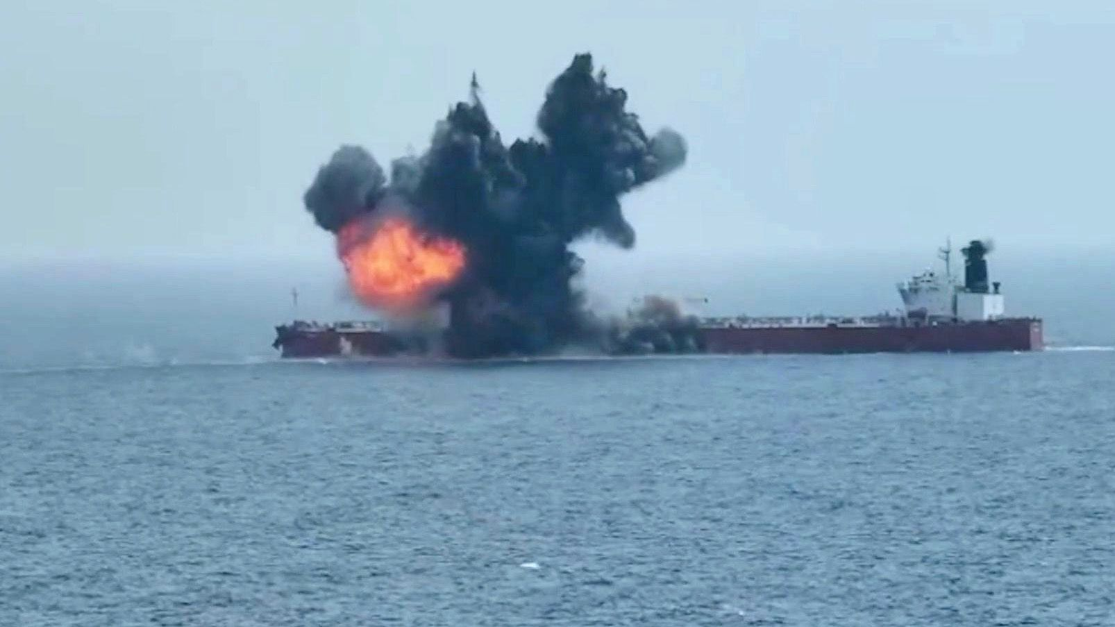 Houthi rebel attacked UK oil tanker in red sea