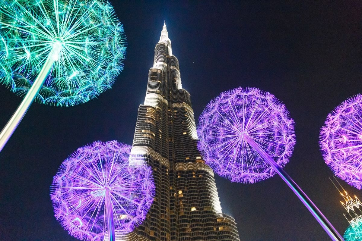 Burj Khalifa lit up for Diwali