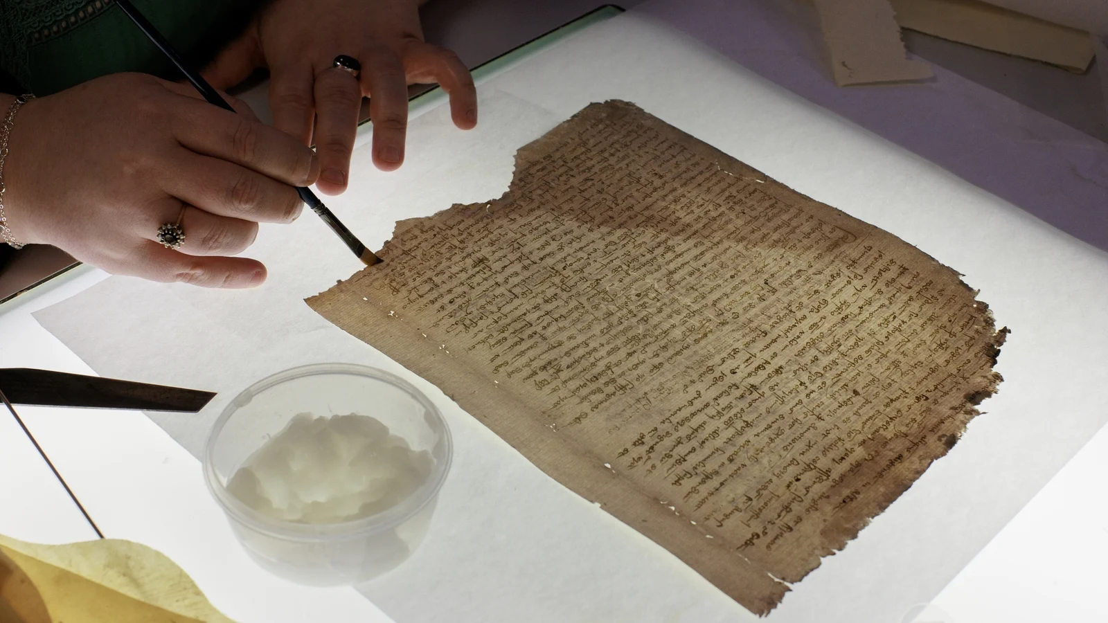 Conservation Work of 650-Year-Old Documents