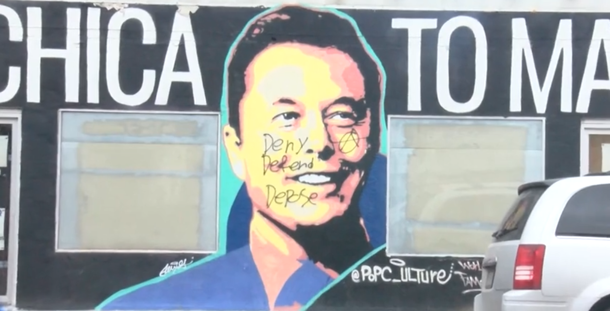 Elon Musk Mural Vandalised in Texas