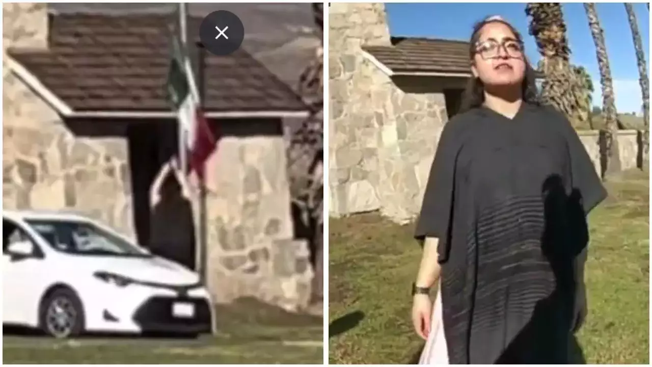 Woman seen replacing US flag with Mexico flag