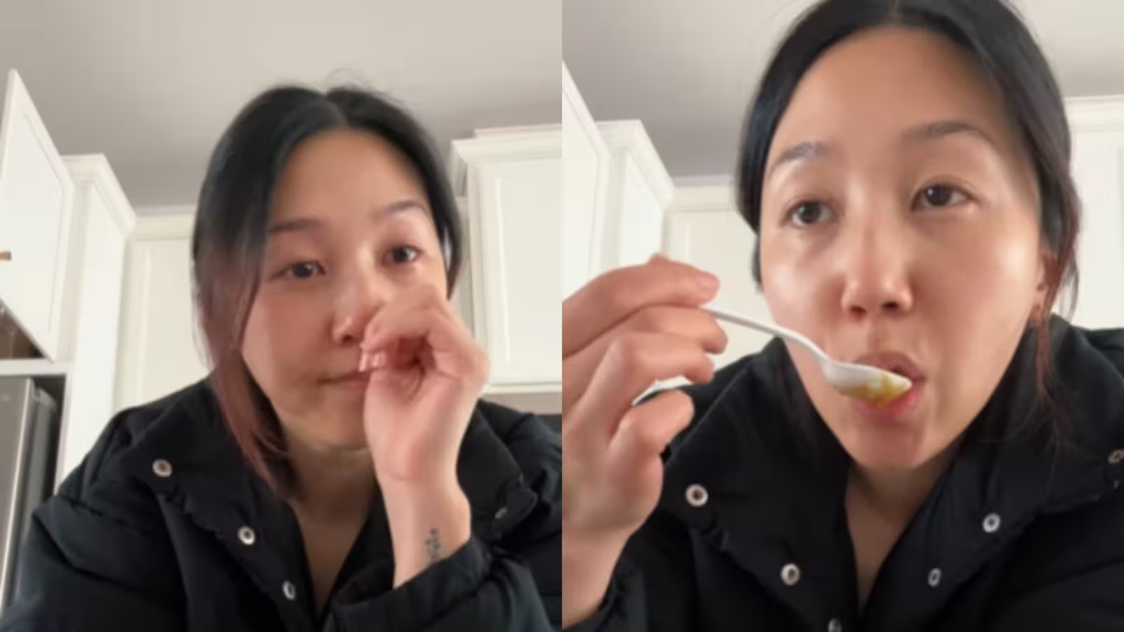 Woman Eats Japanese Curry Cooked by Husband