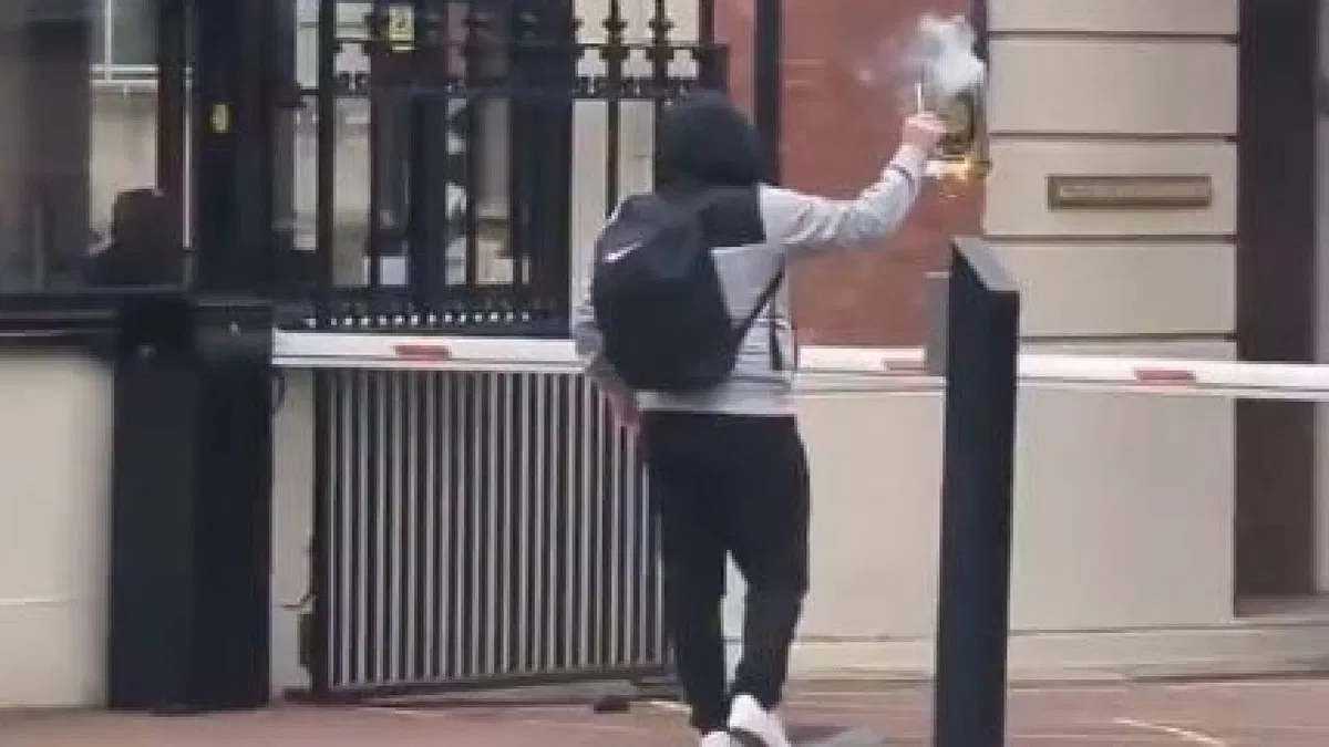 Man Burning Quran Outside Turkish Embassy