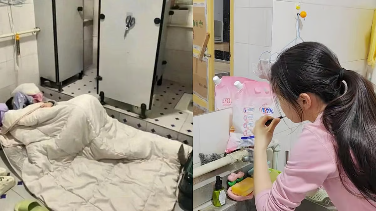 Chinese Woman Lives In Toilet