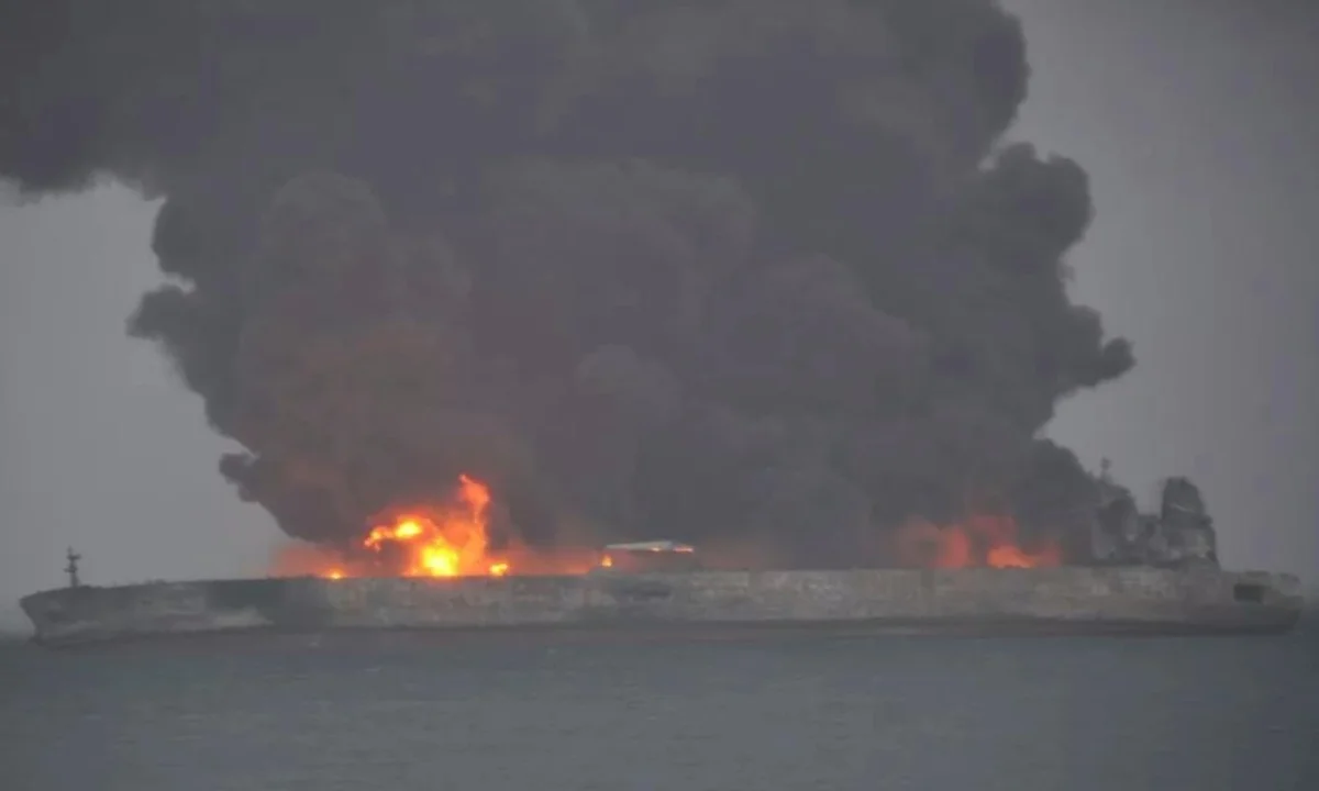 Oil Tanker and Cargo Ship Collide