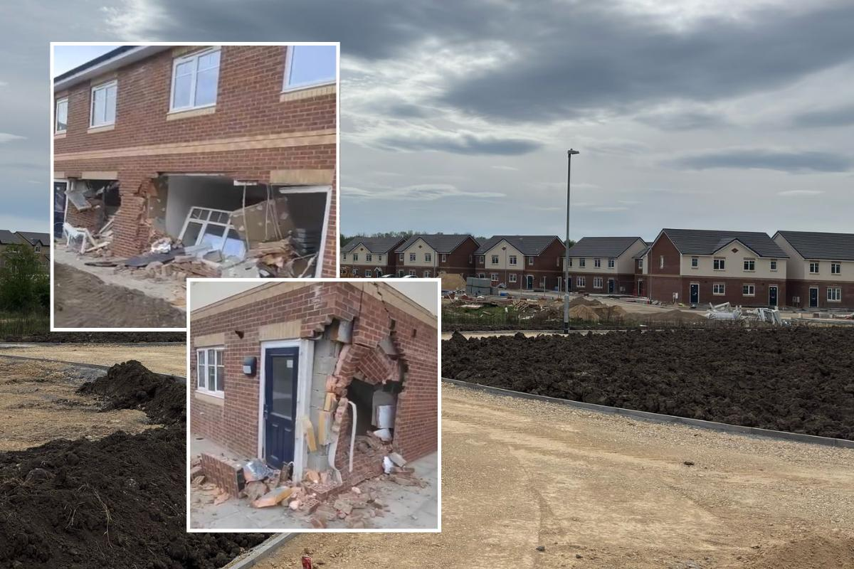 Destroys Six New-Build Houses with a Stolen JCB