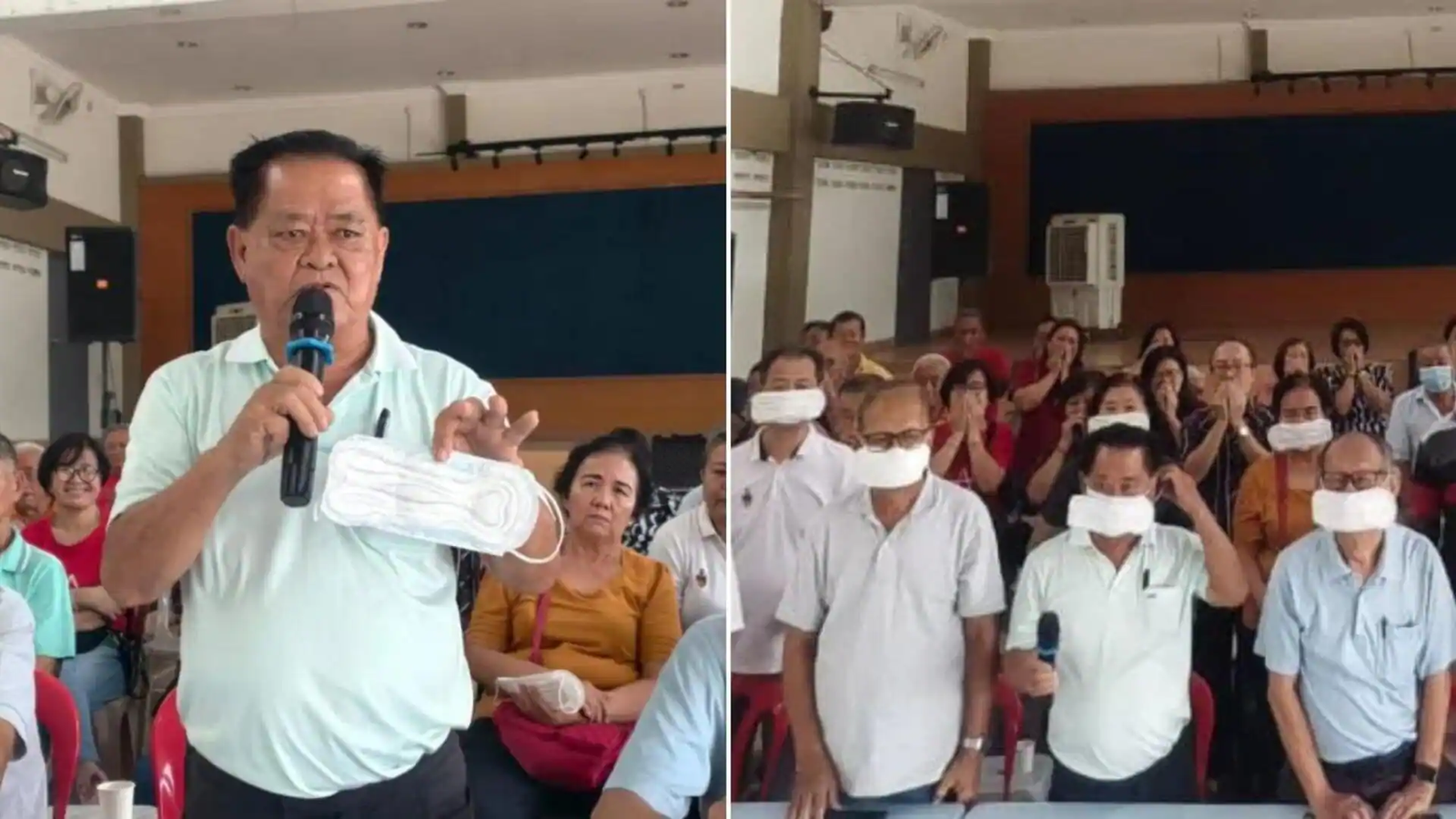 Wearing Sanitary Pad as Face Mask In Protest